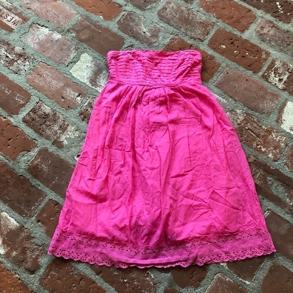J. Crew size Small hot pink strapless dress - Picture 1 of 8